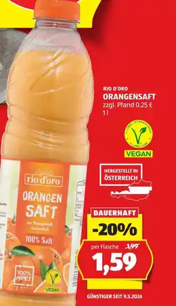 Hofer Rio d'Oro Orangensaft Angebot