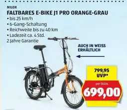 Hofer NILOX FALTBARES E-BIKE J1 PRO ORANGE-GRAU Angebot