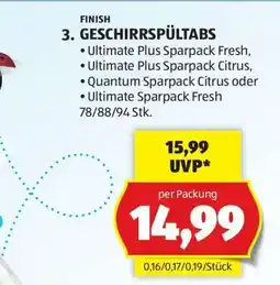 Hofer Finish Geschirrspültabs Angebot
