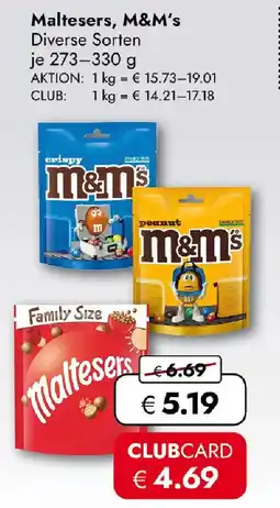 Travel FREE Maltesers, m&m's diverse sorten Angebot