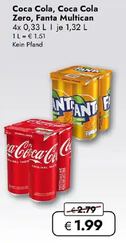 Travel FREE Coca cola, coca cola zero, fanta multican Angebot