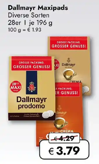 Travel FREE Dallmayr Maxipads Angebot