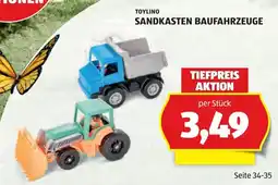 Hofer Toylino sandkasten baufahrzeuge Angebot