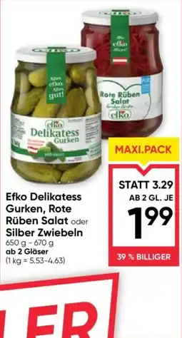 Maximarkt Efko Delikatess Gurken, Rote Rüben Salat Silber Zwiebeln Angebot