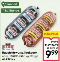 Maximarkt Rauchkäswurst, Krakauer Hauswurst Angebot