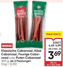 Maximarkt Klassische cabanossi, käse cabanossi, feurige caba- nossi oder puten cabanossi Angebot