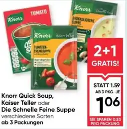 Maximarkt Knorr quick soup, kaiser teller oder die schnelle feine suppe Angebot