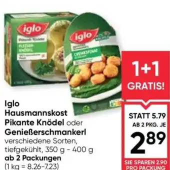 Maximarkt Iglo hausmannskost pikante knödel oder genießerschmankerl Angebot