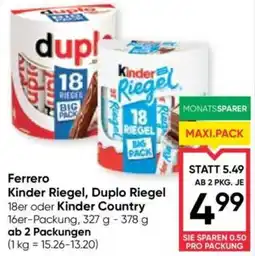 Maximarkt Ferrero kinder riegel, duplo riegel oder kinder country Angebot