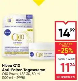 Maximarkt Nivea Q10 Anti-Falten Tagescreme Angebot