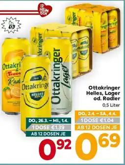 Billa Ottakringer Helles, Lager od. Radler Angebot