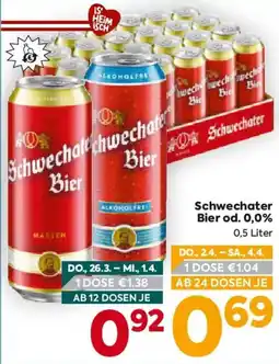 Billa Schwechater Bier od. 0.0% Angebot