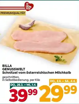 Billa Billa genusswelt Schnitzel vom österreichischen Milchkalb Angebot