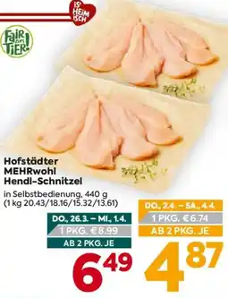 Billa Hofstädter MEHRwohl Hendl-Schnitzel Angebot
