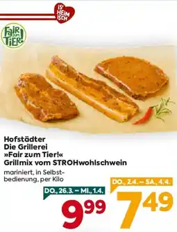Billa Hofstädter die grillerei fair zum tier! grillmix vom strohwohlschwein Angebot
