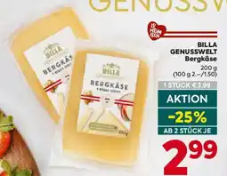 Billa BILLA GENUSSWELT Bergkäse Angebot
