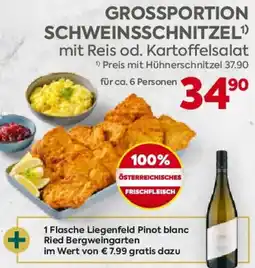 Billa Grossportion schweinsschnitze mit reis od. kartoffelsalat Angebot