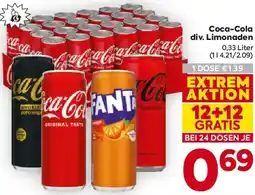 Billa Coca-Cola div. Limonaden Angebot