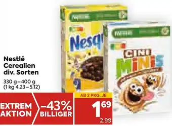 Billa Nestlé Cerealien Div. Sorten 330-400g Angebot