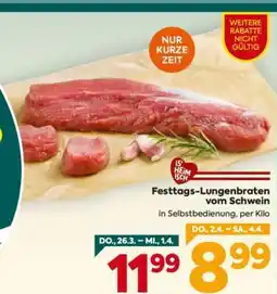 Billa Festtags-Lungenbraten vom Schwein Angebot