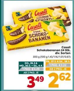 Billa Casali Schokobananen 24 Stk. div. Sorten Angebot