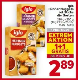 Billa Iglo Hühner Nuggets od. Sticks div. Sorten Angebot