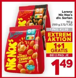 Billa Lorenz Nic Nac's div. Sorten Angebot