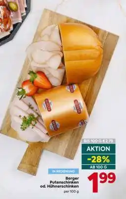 Billa Berger Puten- od. Hühnerschinken Angebot