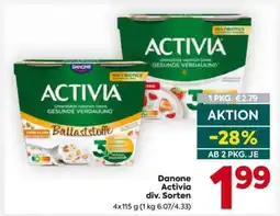 Billa Danone Activia div. Sorten Angebot