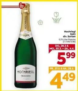 Billa Hochriegl Sekt div. Sorten Angebot