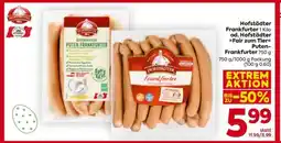 Billa Hofstädter Frankfurter 1 Kilo od. Hofstädter Fair zum Tier Puten-Frankfurter 750 g Angebot