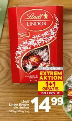 Billa Lindt Lindor Kugeln div. Sorten Angebot