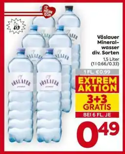 Billa Vöslauer Mineralwasser div. Sorten Angebot
