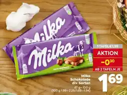 Billa Milka Schokolade div. Sorten Angebot