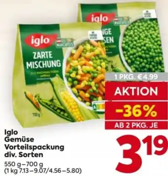 Billa Iglo Gemüse Angebot