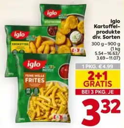 Billa Iglo Kartoffel- produkte div. Sorten Angebot