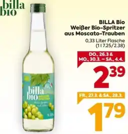 Billa BILLA BIO Weißer Bio-Spritzer aus Moscato-Trauben Angebot
