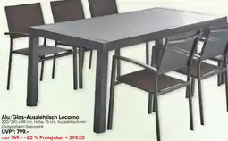 Maximarkt Alu/Glas-Ausziehtisch Locarno Angebot