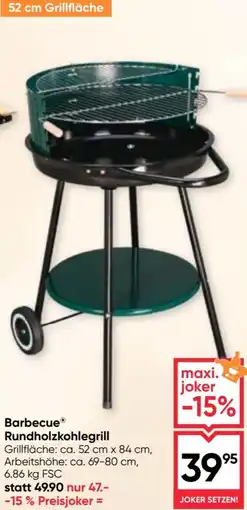 Maximarkt Barbecue Rundholzkohlegrill Angebot