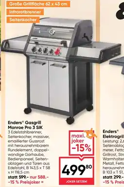 Maximarkt Enders Gasgrill Monroe Pro 3 SIK Angebot