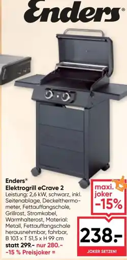 Maximarkt Enders Elektrogrill eCrave 2 Angebot