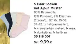 Tchibo Eduscho 5 Paar Socken mit Ajour-Muster Angebot