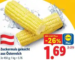 Lidl Zuckermais gekocht aus Österreich Angebot