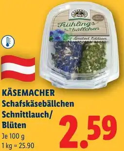 Lidl Käsemacher schafskäsebällchen schnittlauch/ blüten Angebot