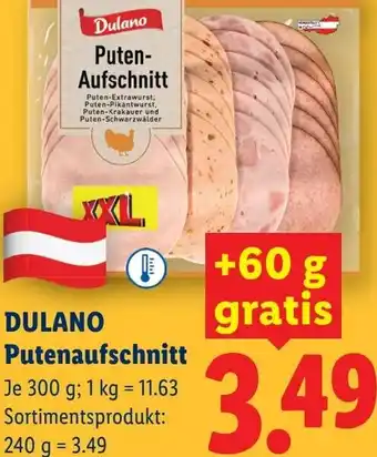 Lidl Dulano putenaufschnitt Angebot