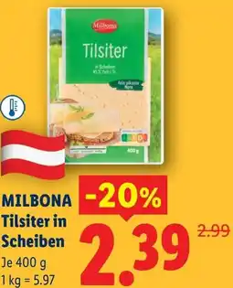 Lidl Milbona Tilsiter in Scheiben Angebot