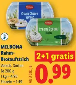Lidl Milbona rahm- brotaufstrich Angebot