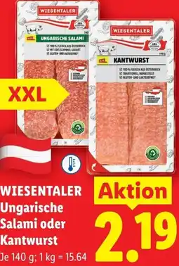 Lidl Wiesentaler ungarische salami oder kantwurst Angebot