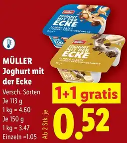 Lidl Müller joghurt mit der ecke Angebot