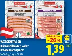 Lidl Wiesentaler kümmelbraten oder knoblauchspeck Angebot